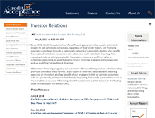 Tablet Screenshot of ir.creditacceptance.com